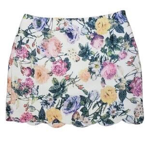 Very J Floral Scalloped Hem Mini Skirt Women’s Size S Cottagecore